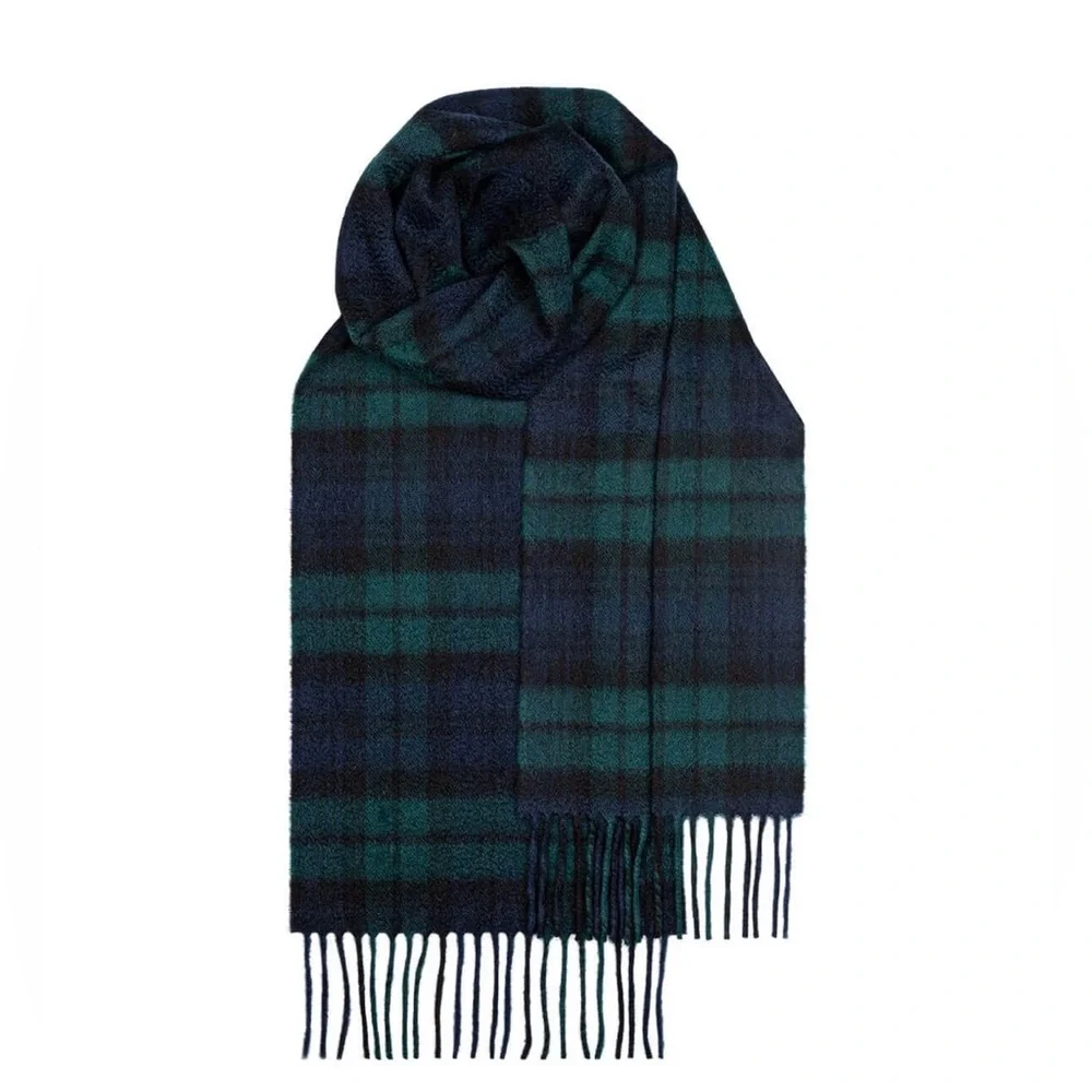 Beau Black Watch Modern Tartan Luxury Cashmere Scarf